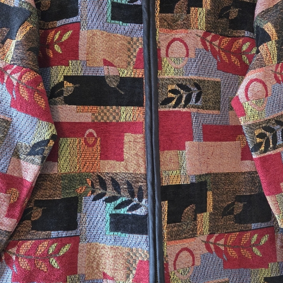 Traditions Artisan Jacket Colorful Tapestry Zip Front Coat Boho Patterned Size 8 - Picture 6 of 12
